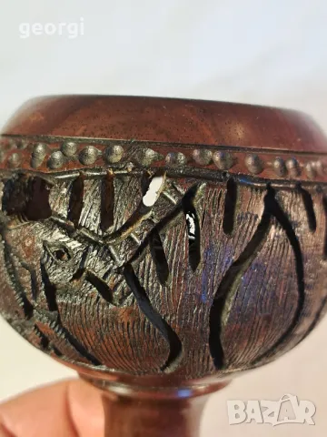 екзотичен африкански свещник дърворезба 22/1, снимка 6 - Декорация за дома - 49203411