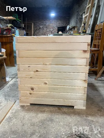 Дървени кашпи за цветя , снимка 2 - Саксии и кашпи - 48736762