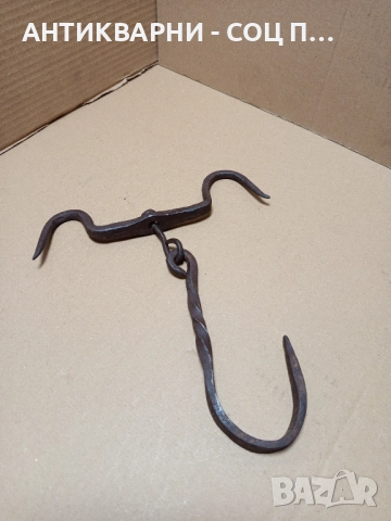 Соц Стар Ръчно Кован Ченгел За Дране На Животни. , снимка 2 - Антикварни и старинни предмети - 52346312