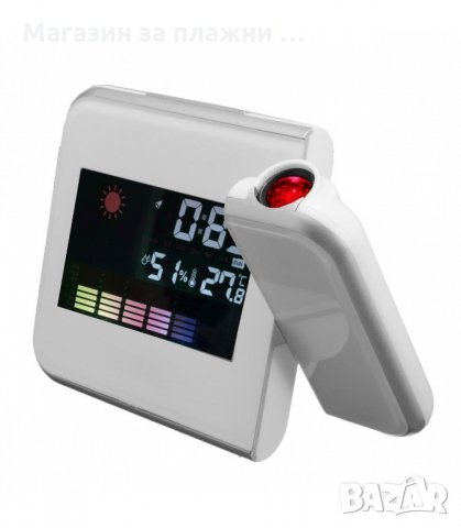 НАСТОЛЕН ЕЛЕКТРОНЕН СВЕТЕЩ ЧАСОВНИК ТЕРМОМЕТЪР СТАЯ ПРОЕКТОР НА ТАВАНА - код 08190, снимка 7 - Друга електроника - 34300764