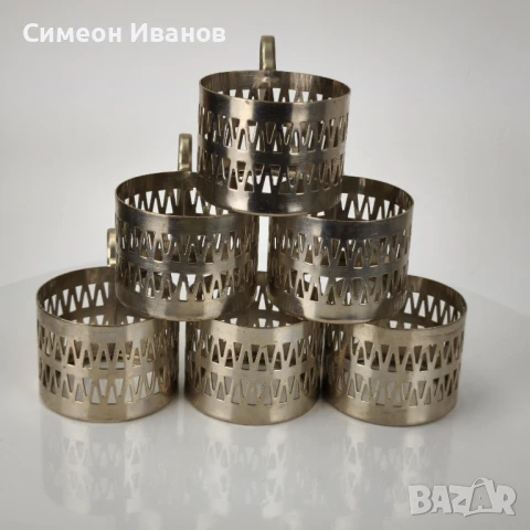 Стар комплект от 6 подстакани сервиз България #6149, снимка 1