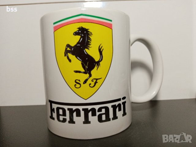Бяла порцеланова чаша на Ферари / Ferrari, снимка 3 - Чаши - 37050481