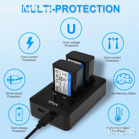 Miady Комплект от 2 резервни зарядни устройства за Sony, снимка 2 - Друга електроника - 52346677