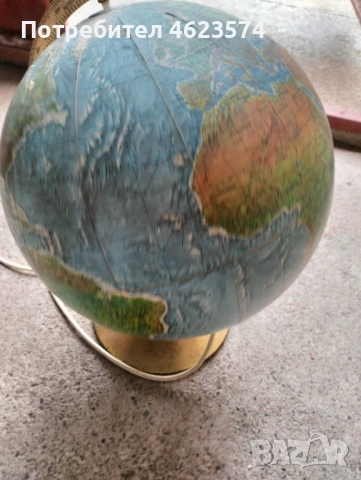 Стара лампа глобус с бронзова стойка, снимка 3 - Антикварни и старинни предмети - 52669941