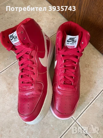 Nike Supreme x Air Force 1 High SP Red, снимка 2 - Маратонки - 50903662