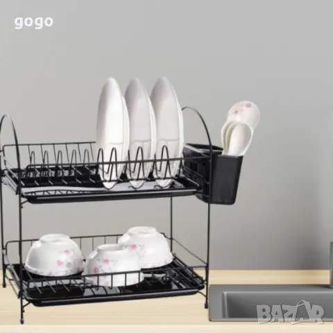 Сушилник, Хром. Цвят Черен, Бял 2 нива, 34х23х35.5см, снимка 4 - Сушилници - 47745953