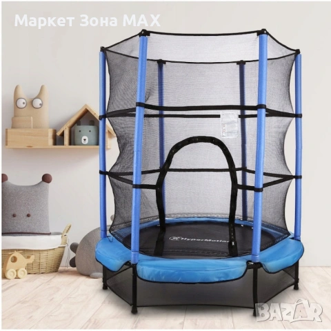 Малък Батут с мрежа за безопасност – Компактен и забавен избор за деца, снимка 10 - Други спортове - 53057437