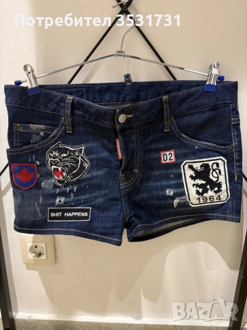 Dsquared2 тъмно сини шорти с нашивки