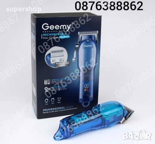 ПРОМО! Професионална безжична акумулаторна машинка за подстригване Geemy, снимка 6 - Машинки за подстригване - 48220157
