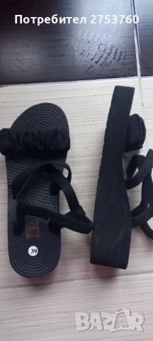 сандали черни 39 номер, снимка 2 - Сандали - 51965322
