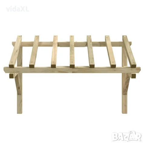 vidaXL Навес за врата, 200x100x100 см, бор масив, снимка 3 - Входни врати - 56147634