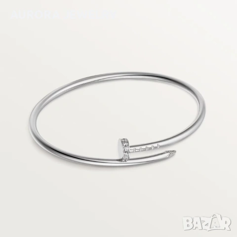 CARTIER Nail Juste un Clou Silver Small Thin Diamonds Гривна Пирон, снимка 8 - Гривни - 53148749