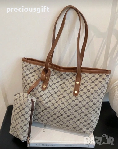 Дамска голяма чанта с несесер, снимка 2 - Чанти - 53289794