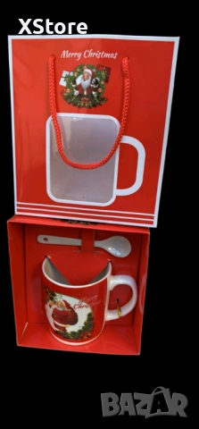 Оригинален коледен подарък чаша в оригинална опаковка и лъжичка, снимка 4 - Декорация за дома - 52440412