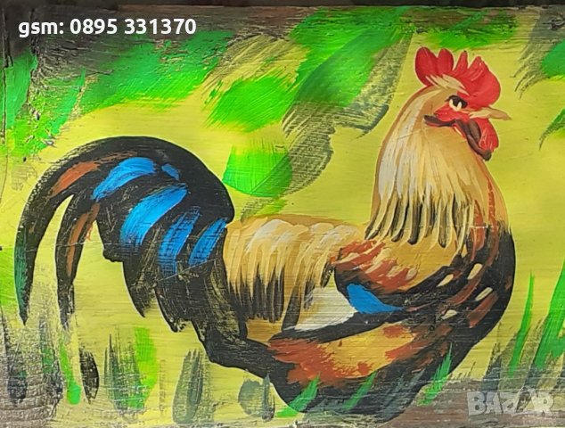  Петел картина птица 40х14см., снимка 1 - Картини - 28951182