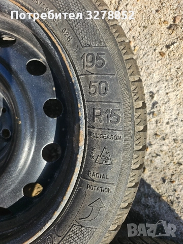 Железни джанти с гуми 195/50/15, снимка 2 - Гуми и джанти - 52268004
