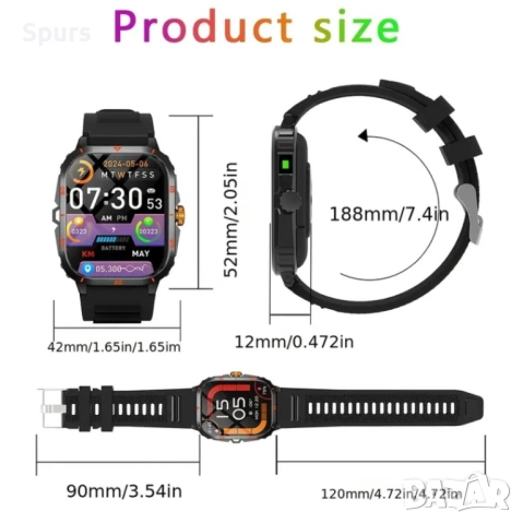 ERUN Смарт часовник за мъже и жени - Безжичен 5.3, снимка 2 - Мъжки - 52212365