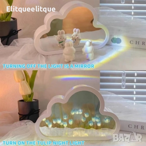 Магическа нощна лампа с огледален ефект 2 в 1, снимка 3 - Настолни лампи - 51760904