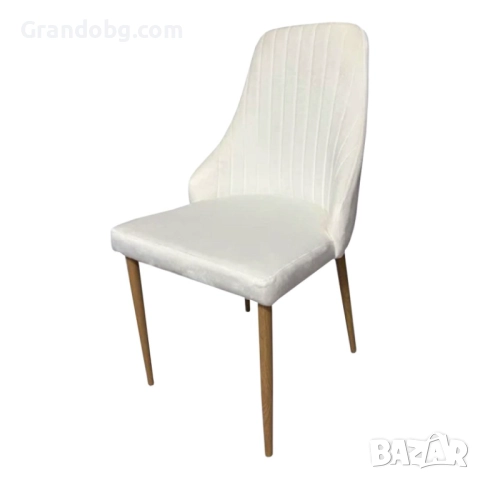 Елегантен стол Елина - млечнобял - до 150кг., снимка 2 - Столове - 52253141