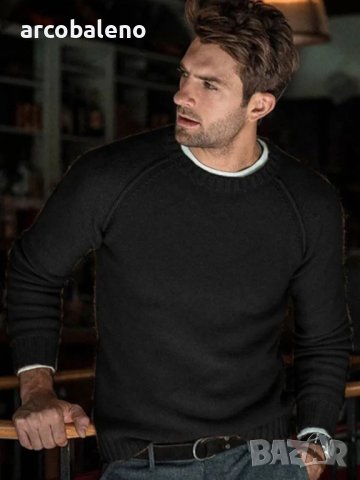 Мъжки пуловер с кръгло деколте, 6цвята - 023, снимка 4 - Пуловери - 42708129