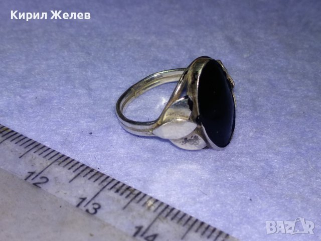 Старинен СКЪПОЦЕНЕН ФЛОРАЛЕН СРЕБЪРЕН РЕТРО АРТ НУВО ПРЪСТЕН ВИСОКА ПРОБА СРЕБРО с ЧЕРЕН ОНИКС 30173, снимка 11 - Антикварни и старинни предмети - 42845792