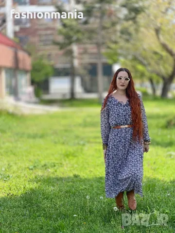 Винтидж Бохо рокля в люляков принт, снимка 4 - Рокли - 50344084