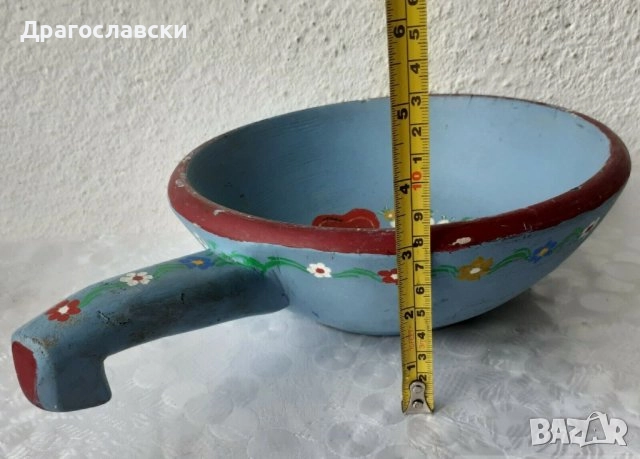 35см стара Дървена  чиния -пано - поднос,  дърворезба, черпак, голяма чиния, зодия, снимка 16 - Декорация за дома - 31174809