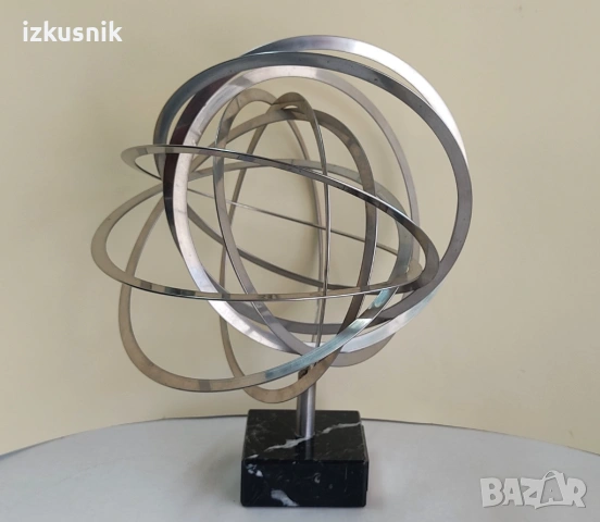 Пластика от инокс и мрамор– армирална сфера, снимка 4 - Статуетки - 53177096