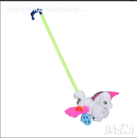 Детска играчка за бутане с конче, бъги и рак - детска буталка