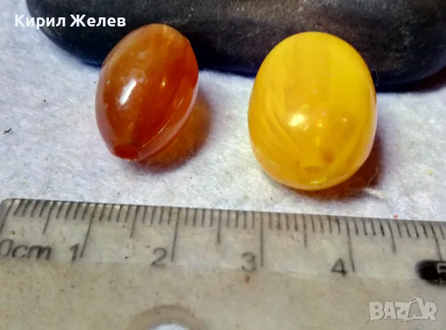 Две СТАРИ КАТАЛИН / БАКЕЛИТ ЗВЕНА ЗЪРНА от БРОЕНИЦА 48801, снимка 2 - Антикварни и старинни предмети - 48842244