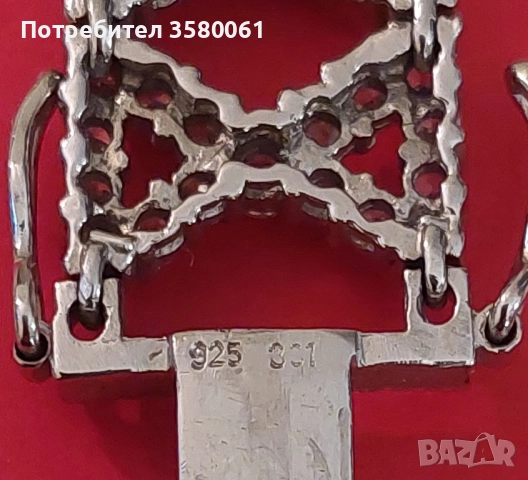 Сребърна гривна с муассанит , снимка 3 - Гривни - 52261390