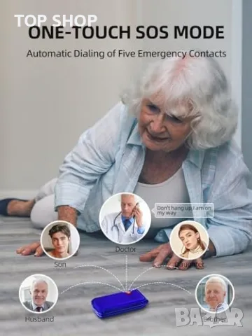 Нов Мобилен телефон с големи бутони за възрастни Отключен SOS бутон, снимка 6 - Телефони с две сим карти - 49249873