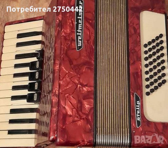 Продавам акордеон Stella Weltmeister 40 баса с куфар, снимка 1 - Акордеони - 33824052