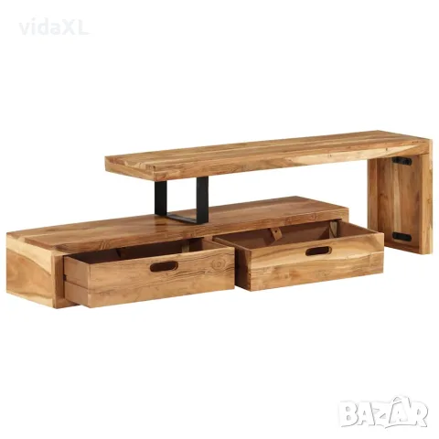 vidaXL ТВ шкаф (118-200) x 30 x 40 см, масивна акация, снимка 2 - Секции и витрини - 56147264