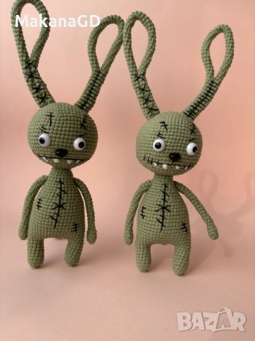 Плетена играчка зомби заек, снимка 4 - Плюшени играчки - 52337832