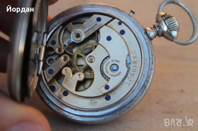 Швейцарски джобен часовник ''Longines'', снимка 10 - Джобни - 48942466