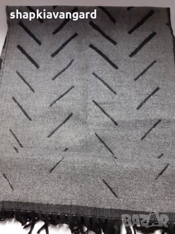 Мъжки шал кашмир в черно сив цвят - 111, снимка 6 - Шалове - 31051413