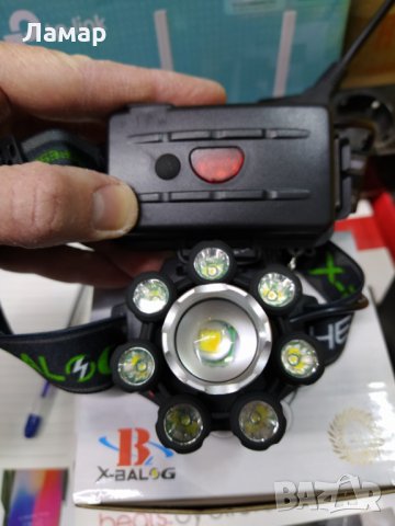 ЧЕЛНИК фенер с акумулаторни LI -ION батерии и мощни 5 LED диоди., снимка 3 - Екипировка - 35442664