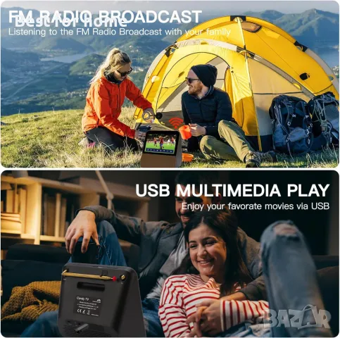 Преносим телевизор- мултимедия HassoKon, DVB-T2 , DAB+, FM, USB мултимедийно, акумулатор, снимка 7 - Телевизори - 50172964