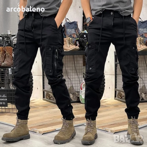 Мъжки ежедневни карго панталони в американски стил, 4цвята , снимка 2 - Панталони - 51609358