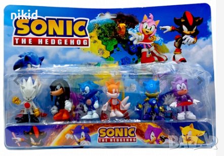 6 бр sonic Соник пластмасови фигурки PVC за игра и украса торта топери играчки