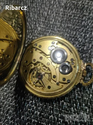 Мъжки позлатен джобен часовник Chronometre, снимка 2 - Джобни - 56144191