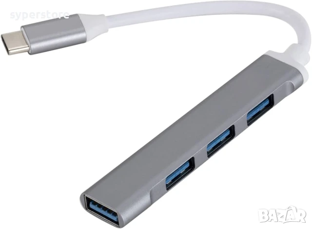 USB Хъб Type C към USB3.0 - 4 изхода Digital One SP01077, c-809, usb hub, юесби разклонител, usb3.0