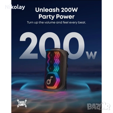 Anker SoundCore Rave 3S безжична тонколона/200W/Karaoke AI/IXP4/12 часа/Черен цвят, снимка 7 - Bluetooth слушалки - 52466716