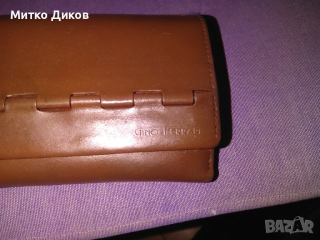 Ginno Ferrari женско портмоне оригинално марково италианско естествена кожа 125х95мм, снимка 3 - Портфейли, портмонета - 38517910