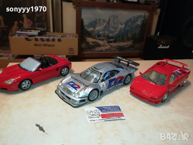 БЕНЦ ЛАМБО ПОРШЕ 1/18 МЕТАЛНИ КОЛИ 3БР 0111231212, снимка 6 - Колекции - 42806723