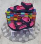 Топ модел детски сандали с велкро в цвят графит и фуксия, снимка 1