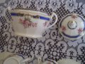 Стар сервиз за ЧАЙ порцелан SCHLAGGENWALD BOHEMIA Бяло синьо злато Рядка находка, снимка 10