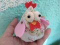 Нежна сладка текстилна кокошка Ръчна Изработка  Пиле Малък Великденски Подарък Декорация 