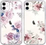  Калъф за iPhone 11 6.1", тънък, мек силикон с дизайн на розови цветя, снимка 1